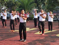 Jaga Kebugaran Personil, Polres Lebak Adakan Giat Senam Bersama