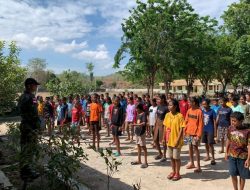 Peduli Perkembangan Karakter Anak Bangsa, Pos Oepoli Pantai Satgas Yonkav 6/Naga Karimata Laksanakan Pembinaan Pramuka