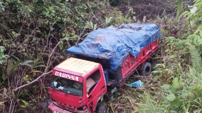 Satgas Yonif 122/TS Bantu Evakuasi Mobil Truk Colt Sel Masuk Jurang di Jalan Lintas Jayapura-Wamena
