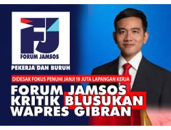Blusukan Wapres Gibran ke Pasar dan Sawah Dikritik Forum JAMSOS, “Rakyat Butuh 19 Juta Lapangan Kerja”